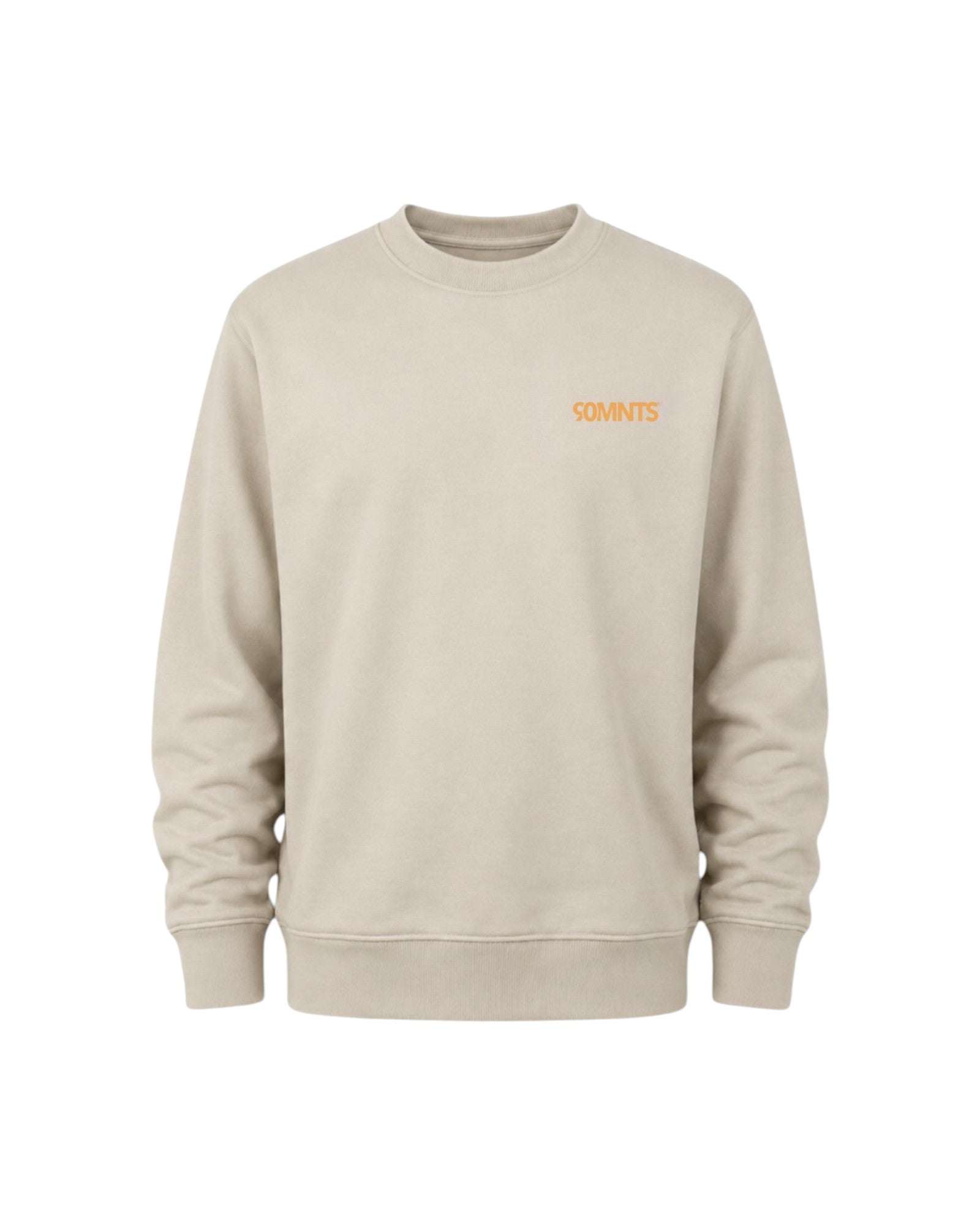 BE PART OF THE GAME Sweater in Stone mit orangene Print