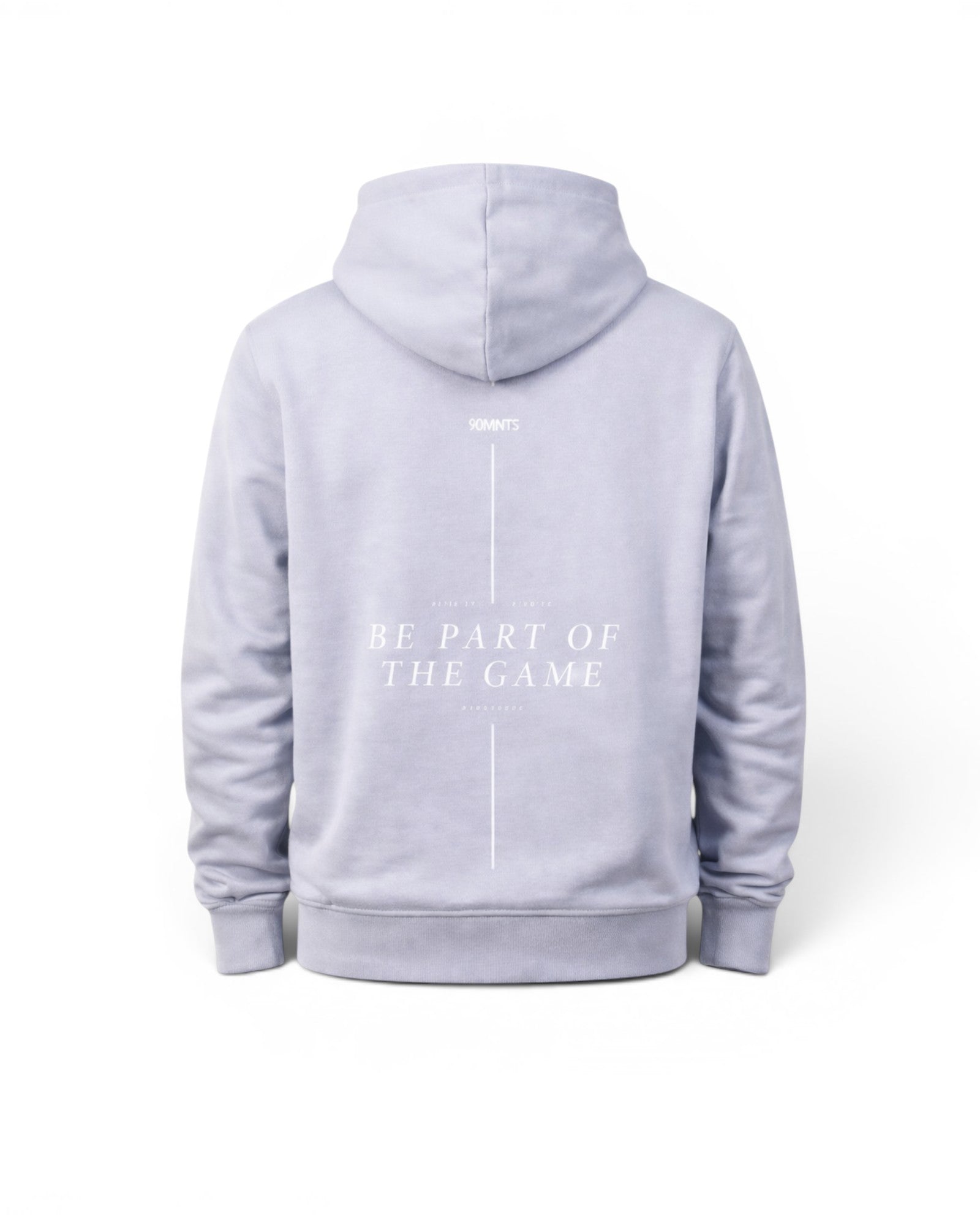 BE PART OF THE GAME Hoodie in Lavendel mit Print in weiß - Rückansicht