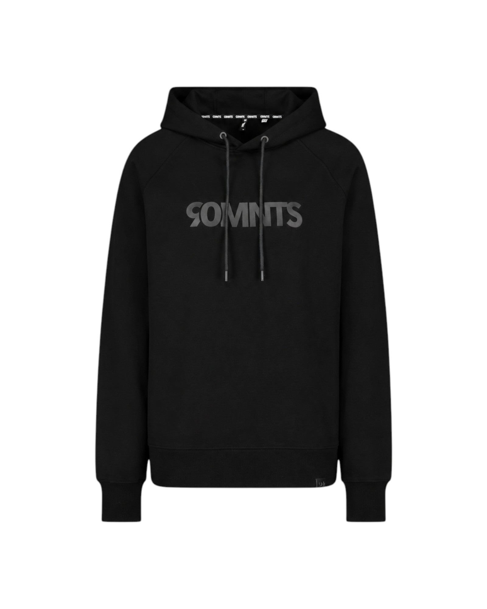 90 Core Hoodie Black on Black Print - Frontansicht
