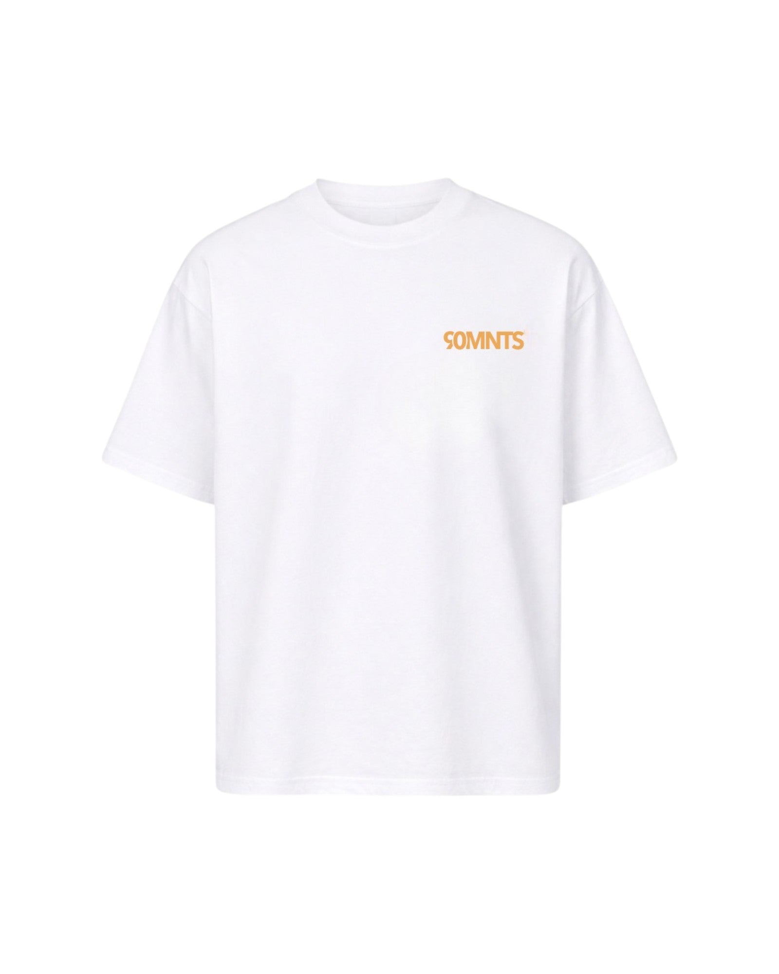 BE PART OF THE GAME Oversized T-Shirt in weiß mit orangenen Print