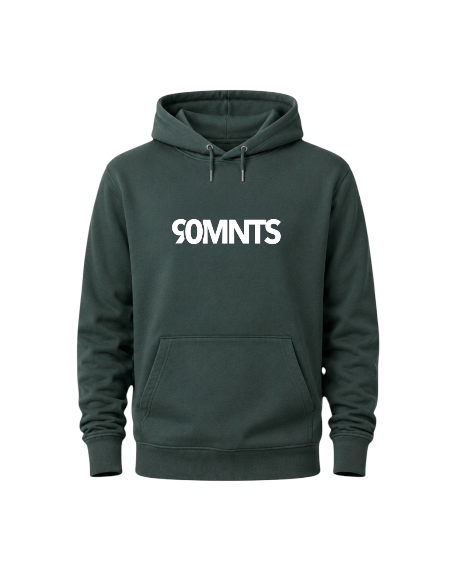 BE PART OF THE GAME Hoodie in Grün mit 90MNTS Print in Weiß
